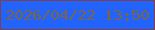 文字の大きさ：4、枠の色：813f4a、背景の色：2163fb、文字の色：7d6447 無料ブログパーツのブログ時計