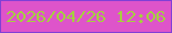 文字の大きさ：5、枠の色：813fd6、背景の色：de54ca、文字の色：a5cf40 無料ブログパーツのブログ時計