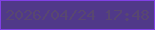 文字の大きさ：3、枠の色：8140e5、背景の色：503989、文字の色：584770 無料ブログパーツのブログ時計