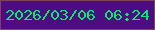 文字の大きさ：2、枠の色：814259、背景の色：4e0c81、文字の色：07ea6e 無料ブログパーツのブログ時計