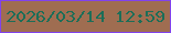 文字の大きさ：5、枠の色：8142ed、背景の色：9f6d51、文字の色：1c6e58 無料ブログパーツのブログ時計