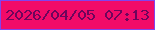 文字の大きさ：4、枠の色：8143ed、背景の色：f10b68、文字の色：6e055c 無料ブログパーツのブログ時計