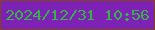 文字の大きさ：1、枠の色：814418、背景の色：7e21b5、文字の色：37b24a 無料ブログパーツのブログ時計