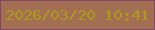 文字の大きさ：1、枠の色：814766、背景の色：a46e53、文字の色：ab9a1b 無料ブログパーツのブログ時計