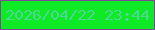 文字の大きさ：4、枠の色：814898、背景の色：0eea25、文字の色：4ed697 無料ブログパーツのブログ時計