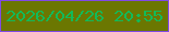 文字の大きさ：2、枠の色：814ae5、背景の色：6b7701、文字の色：12ba59 無料ブログパーツのブログ時計