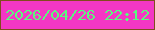 文字の大きさ：4、枠の色：814b1d、背景の色：f337c4、文字の色：5af97e 無料ブログパーツのブログ時計