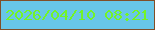 文字の大きさ：2、枠の色：814e27、背景の色：68c6e7、文字の色：73f427 無料ブログパーツのブログ時計