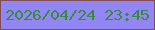 文字の大きさ：5、枠の色：814e58、背景の色：9186f3、文字の色：378a39 無料ブログパーツのブログ時計