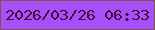 文字の大きさ：4、枠の色：81514d、背景の色：a550f8、文字の色：480d3a 無料ブログパーツのブログ時計