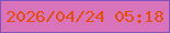 文字の大きさ：5、枠の色：8152bd、背景の色：d974bb、文字の色：e44d10 無料ブログパーツのブログ時計