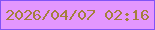 文字の大きさ：5、枠の色：8153f6、背景の色：e497fe、文字の色：a47f3d 無料ブログパーツのブログ時計