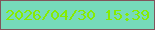 文字の大きさ：3、枠の色：81545b、背景の色：76daba、文字の色：86ec02 無料ブログパーツのブログ時計