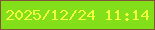 文字の大きさ：3、枠の色：81553a、背景の色：82df19、文字の色：f0fe3b 無料ブログパーツのブログ時計
