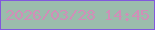 文字の大きさ：3、枠の色：8158dd、背景の色：9bbcac、文字の色：d18eb8 無料ブログパーツのブログ時計