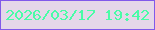 文字の大きさ：1、枠の色：8159ea、背景の色：e5d7e9、文字の色：4afca7 無料ブログパーツのブログ時計