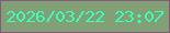 文字の大きさ：3、枠の色：815a7c、背景の色：82a075、文字の色：3dfeb6 無料ブログパーツのブログ時計