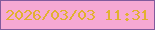 文字の大きさ：2、枠の色：815a9c、背景の色：f6a9d3、文字の色：e2b031 無料ブログパーツのブログ時計