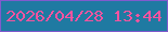 文字の大きさ：2、枠の色：815acd、背景の色：1f7aa2、文字の色：f454a0 無料ブログパーツのブログ時計