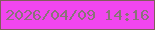文字の大きさ：4、枠の色：815d5c、背景の色：f146ef、文字の色：8a7379 無料ブログパーツのブログ時計