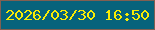 文字の大きさ：3、枠の色：815f51、背景の色：06637c、文字の色：f9ec04 無料ブログパーツのブログ時計