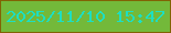文字の大きさ：3、枠の色：816304、背景の色：73b93a、文字の色：1ddfc2 無料ブログパーツのブログ時計