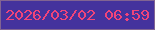 文字の大きさ：3、枠の色：816492、背景の色：44329d、文字の色：f0447a 無料ブログパーツのブログ時計