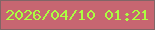 文字の大きさ：5、枠の色：816566、背景の色：c76671、文字の色：abfe41 無料ブログパーツのブログ時計