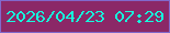 文字の大きさ：4、枠の色：8169cc、背景の色：8b2867、文字の色：16fcdd 無料ブログパーツのブログ時計