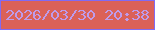 文字の大きさ：5、枠の色：816af3、背景の色：db6158、文字の色：be9beb 無料ブログパーツのブログ時計