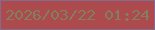 文字の大きさ：4、枠の色：816b8f、背景の色：ad4a4d、文字の色：817f5d 無料ブログパーツのブログ時計