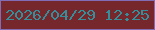 文字の大きさ：2、枠の色：816cb6、背景の色：76272b、文字の色：368e9b 無料ブログパーツのブログ時計