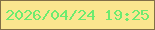 文字の大きさ：5、枠の色：816e47、背景の色：fae68f、文字の色：6deb6f 無料ブログパーツのブログ時計