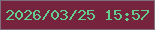 文字の大きさ：1、枠の色：816f80、背景の色：76233d、文字の色：65ce8f 無料ブログパーツのブログ時計