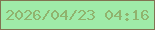 文字の大きさ：2、枠の色：817352、背景の色：9feba9、文字の色：90b36e 無料ブログパーツのブログ時計