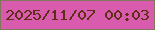 文字の大きさ：2、枠の色：81775b、背景の色：d95bae、文字の色：602d17 無料ブログパーツのブログ時計