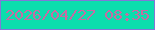 文字の大きさ：2、枠の色：8177d8、背景の色：0cddad、文字の色：c66ca3 無料ブログパーツのブログ時計