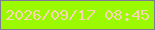 文字の大きさ：5、枠の色：817995、背景の色：9bfa00、文字の色：fad6b9 無料ブログパーツのブログ時計