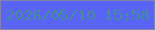 文字の大きさ：2、枠の色：8183ab、背景の色：5963f4、文字の色：448f95 無料ブログパーツのブログ時計