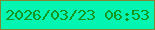 文字の大きさ：2、枠の色：818637、背景の色：03f5b2、文字の色：149621 無料ブログパーツのブログ時計