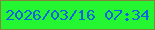 文字の大きさ：5、枠の色：81863b、背景の色：24f632、文字の色：0e63e0 無料ブログパーツのブログ時計