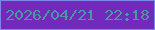 文字の大きさ：1、枠の色：8186e5、背景の色：722abc、文字の色：479aa2 無料ブログパーツのブログ時計