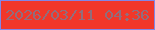 文字の大きさ：5、枠の色：8187e7、背景の色：f1372a、文字の色：926d7c 無料ブログパーツのブログ時計