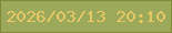 文字の大きさ：1、枠の色：818837、背景の色：9da95a、文字の色：e8c864 無料ブログパーツのブログ時計