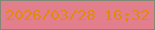 文字の大きさ：5、枠の色：818975、背景の色：e37e8d、文字の色：df890e 無料ブログパーツのブログ時計