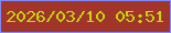 文字の大きさ：2、枠の色：818afd、背景の色：a1352a、文字の色：c5d50e 無料ブログパーツのブログ時計