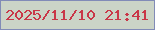 文字の大きさ：1、枠の色：818bb7、背景の色：cbd4c7、文字の色：c93748 無料ブログパーツのブログ時計