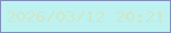 文字の大きさ：3、枠の色：818cba、背景の色：bdf2f1、文字の色：cfe7c5 無料ブログパーツのブログ時計