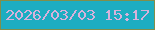 文字の大きさ：4、枠の色：818e4a、背景の色：1dadc1、文字の色：d8b2db 無料ブログパーツのブログ時計