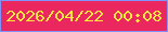 文字の大きさ：1、枠の色：8191fe、背景の色：ea275f、文字の色：ffe73d 無料ブログパーツのブログ時計